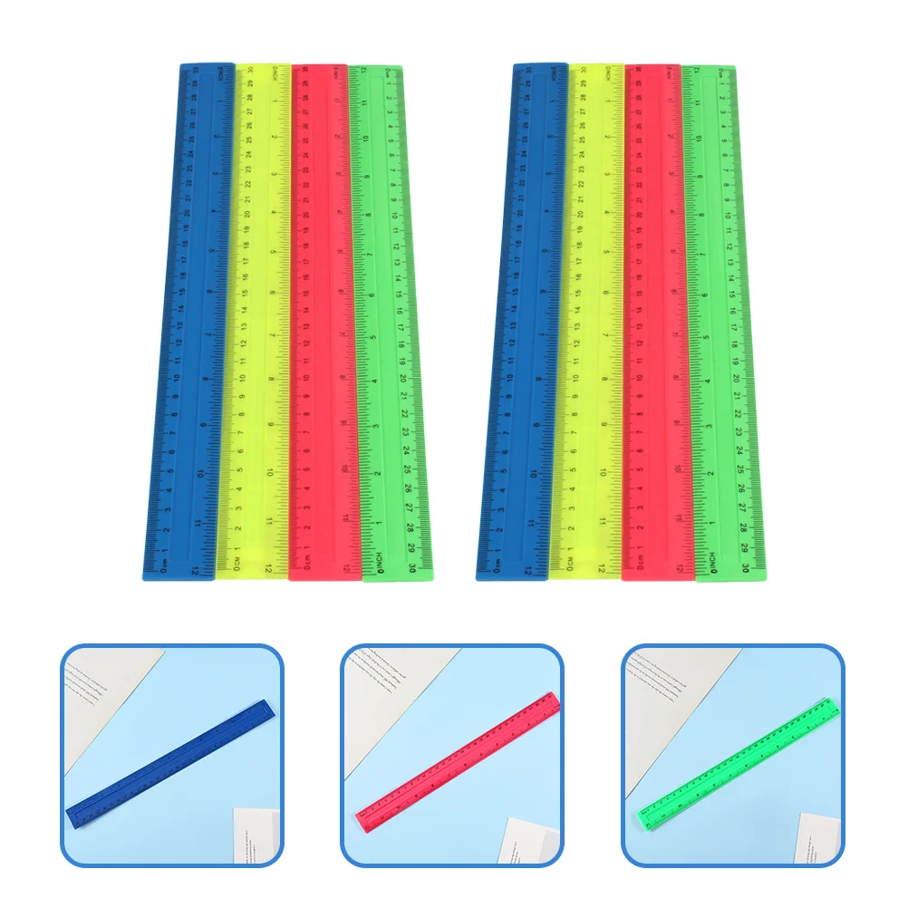 

50Pcs Plastic Rulers Straight Ruler Tools for Office Home School Classroom