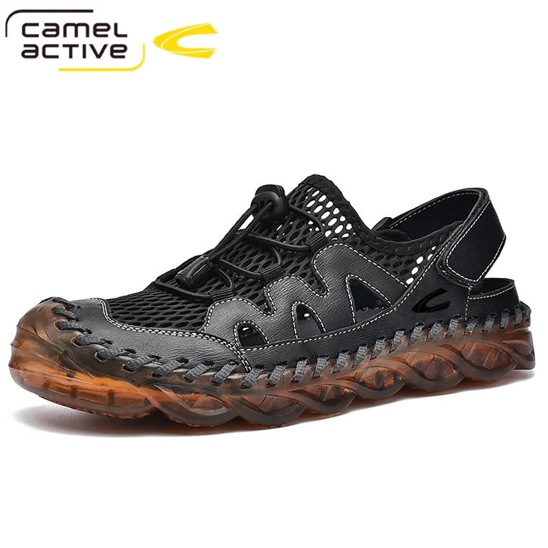 Camel Active 2022 New Summer Men's Sandals Genuine Leather Men Shoes Soft Business Man Sandals Casual Beach Double Use Man Shoes