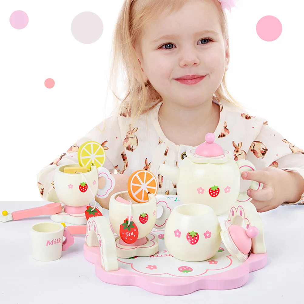 

Tea Setgirls Kids Little Party Play Porcelain Pretend Kitchen Just Wooden Toddlertiny Sets Accessoriestoys Homeminiature Teapot