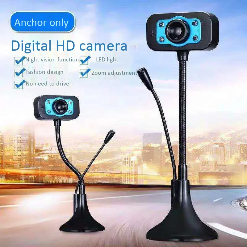 

Web Camera USB High Definition Webcam 4 Led Web Cam With MIC Desktop For Skype Youtube Computer PC Laptop