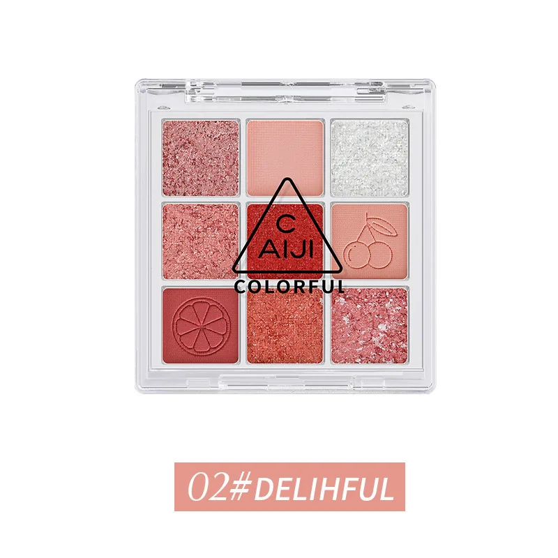 9 colors eyeshadow palette transparent acrylic pearlescent matte earth color student makeup for beginners beauty |