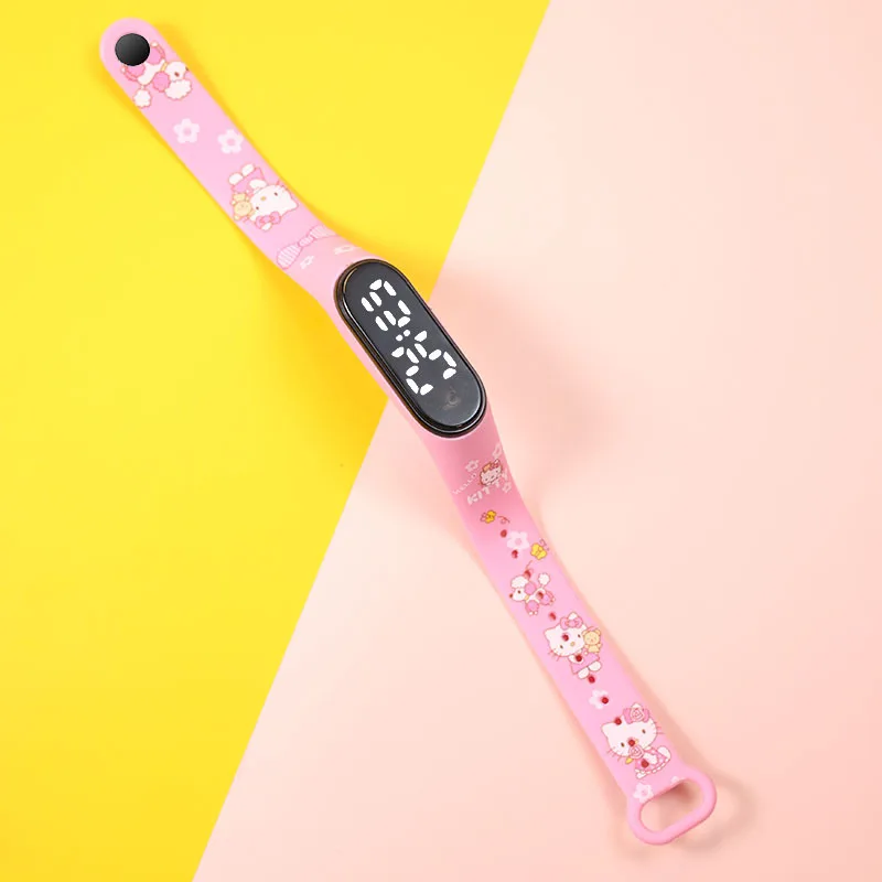 

Милые электронные часы со светодиодной подсветкой, с рисунком аниме, водонепроницаемые, с защитой от падения, детский подарок на день рождения