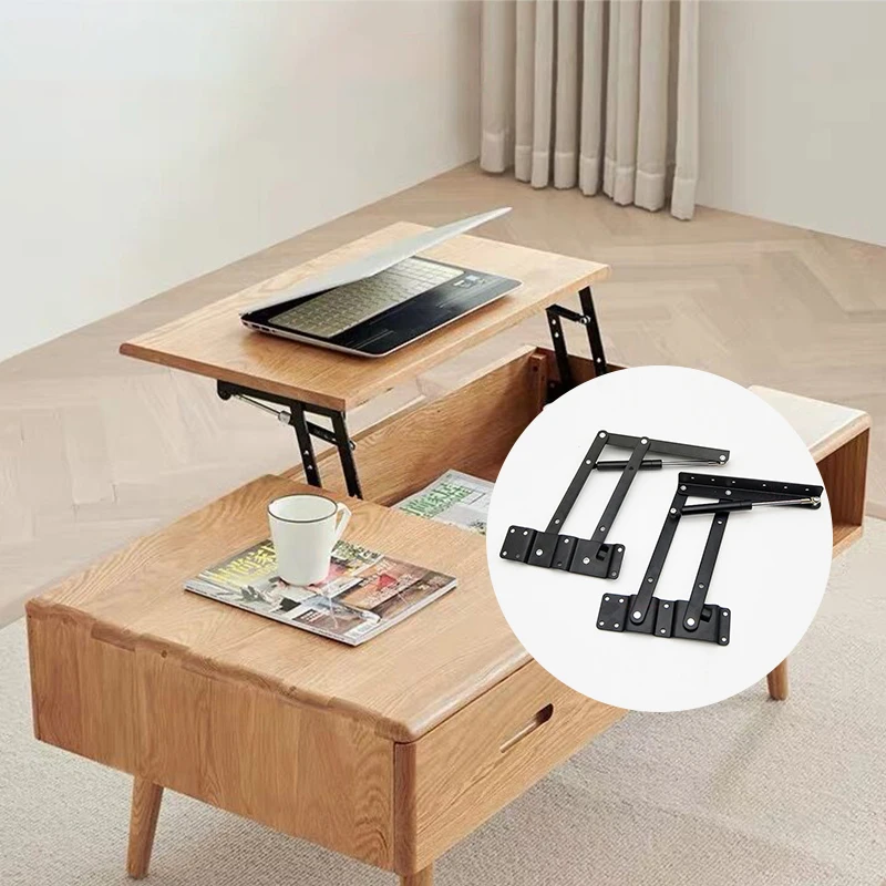 

2pcs 1 Set Folding Spring Tea Table Hinge Furniture Lift Up Top Mechanism Hardware Lifting Rack Shelf for Coffee ComputerTable