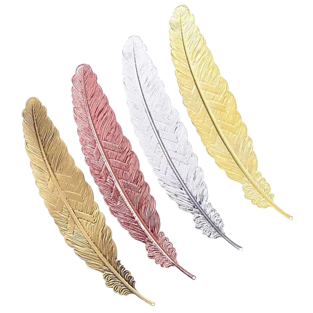 

Creative Metal Feather Bookmarks Plumage Shaped Page Marker Office School Stationery Teacher Gift