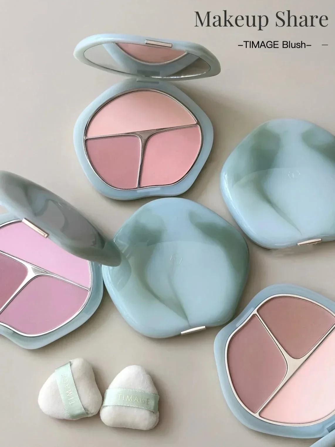 Timage 3-цветная палитра румян хайлайтер основа для растушевки полупрозрачная пудра