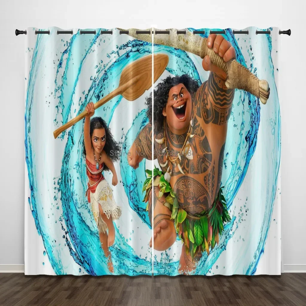 Симпатичные затемняющие шторы Моана Ститч термоизолированные Оконные Занавески