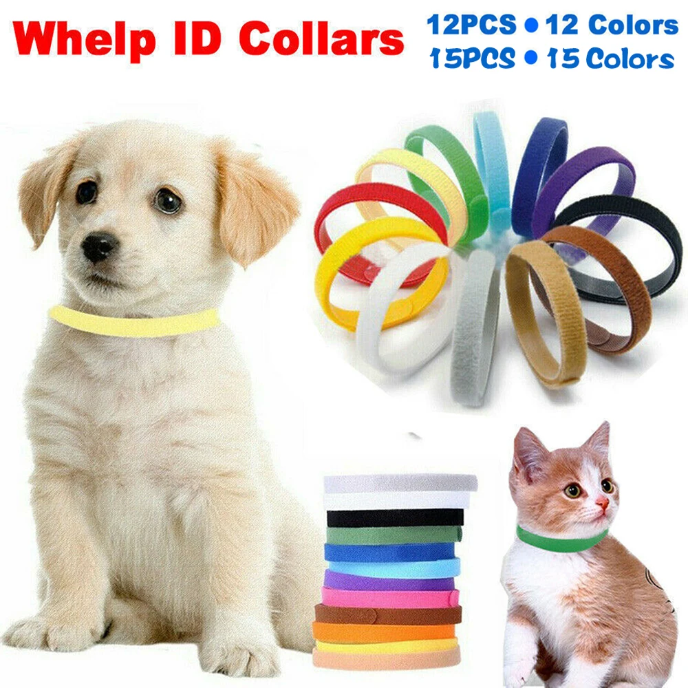Ошейники для щенков 12/15 цветов ошейник повязка новорожденных котят из мягкой