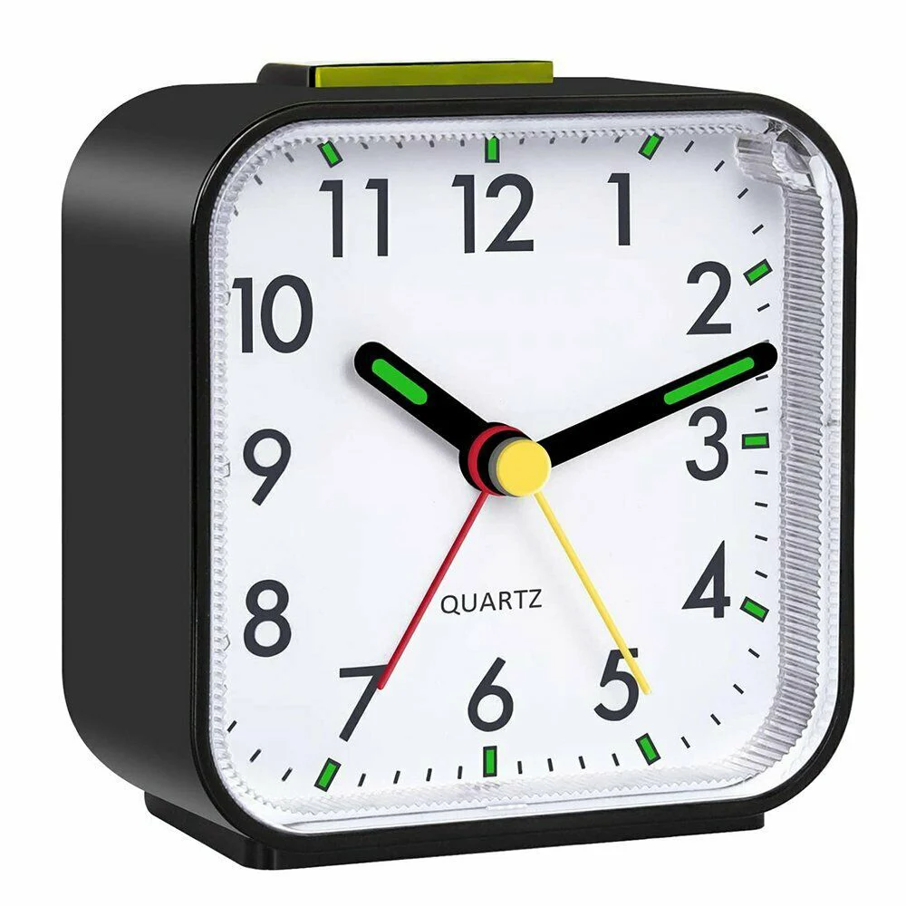 

Analogue Silent Alarm Clocks Small Silent Non-ticking Analog Quartz Clock with Light Snooze for Heavy Sleepers Office Bedroom