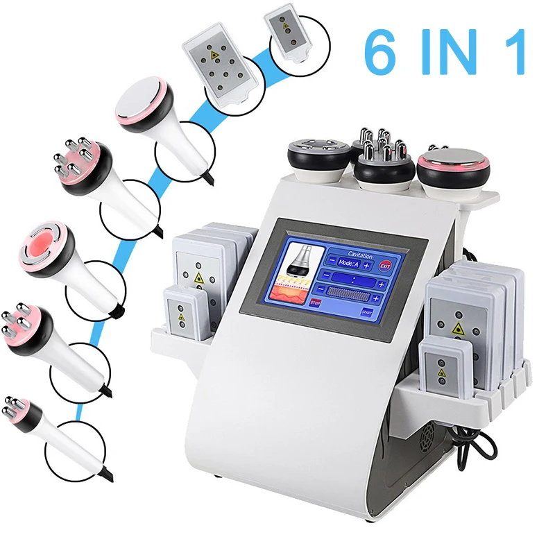 

6in1 Cavitation RF Laser Slimming Machine Body Shaping Skin Tightening Face Lifting 40K Ultrasonic Radio Frequency Lipolaser