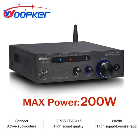 Woopker Усилитель звука TPA3116 D2 100 Вт  Bluetooth