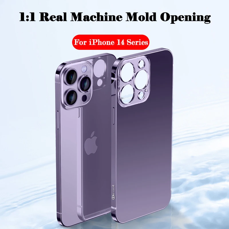Official Original Stainless steel Frame Case For iPhone 14 13 12 Pro Max Metal Armor Hard Matte Anti-fingerprint Protect Cover