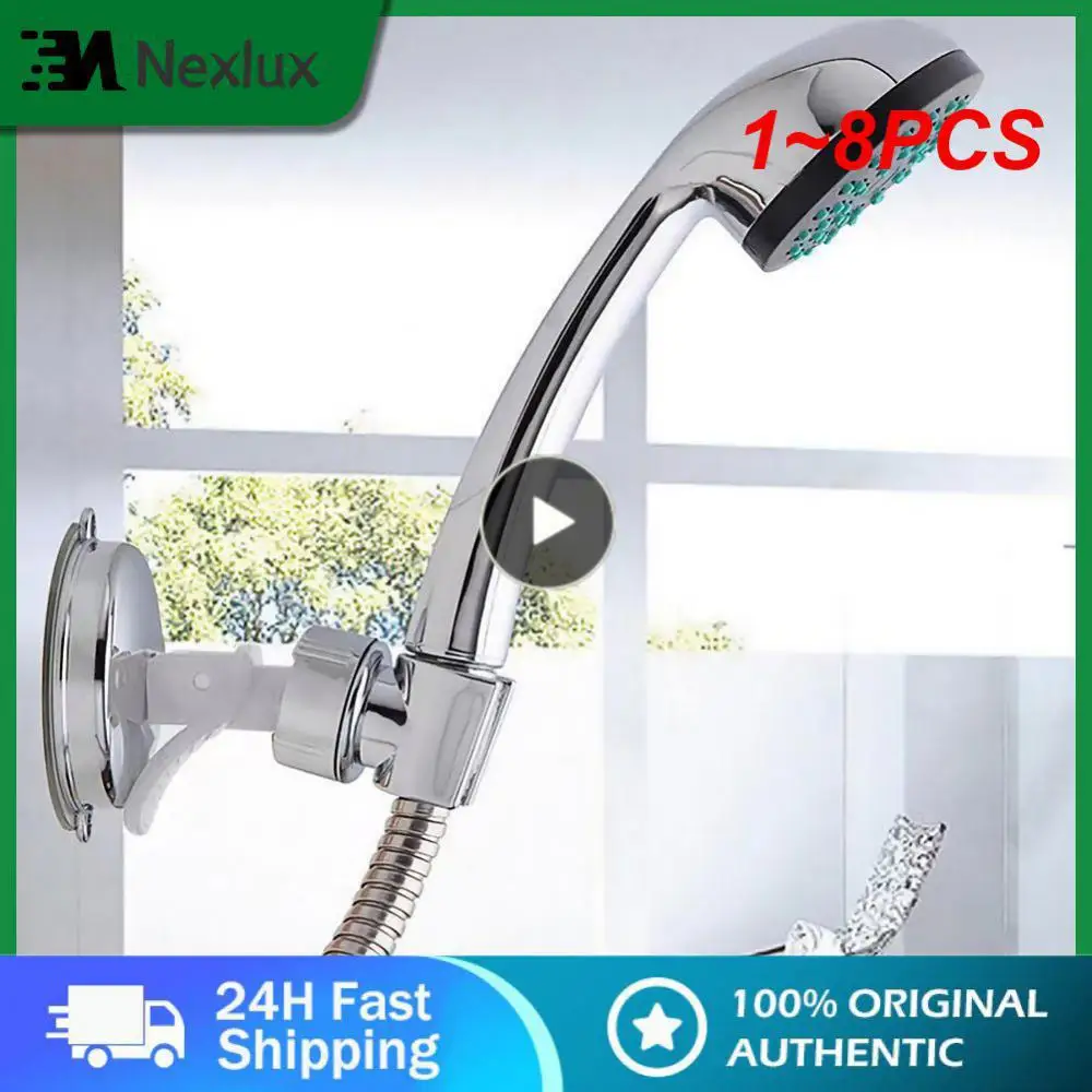 

1~8PCS Shower Holder Suction Cup Holder 360° Adjustable Showerhead Holder Plating Shower Rail Head Holder Bathroom Wall Mount