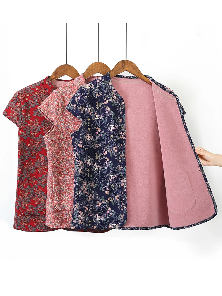 Женский жилет среднего и пожилого возраста на хлопковой подкладке для мам