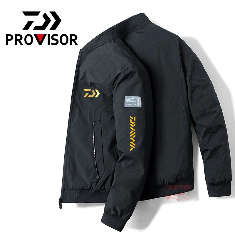 

Daiwa Spring Autumn Fishing Jacket Men's Fashion Windproof Jacket Fishing Hiking Camping Jacket Outdoor Stand Collar Fishing Top