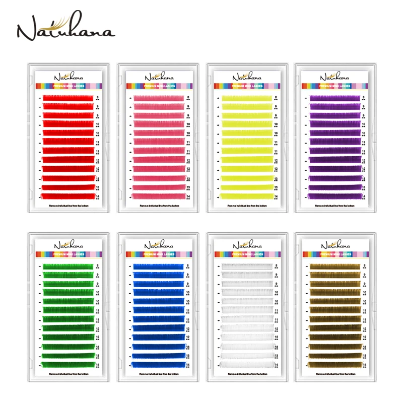 Набор Индивидуальных Красочных Ресниц — Естественный Вид Доступен В Желтом