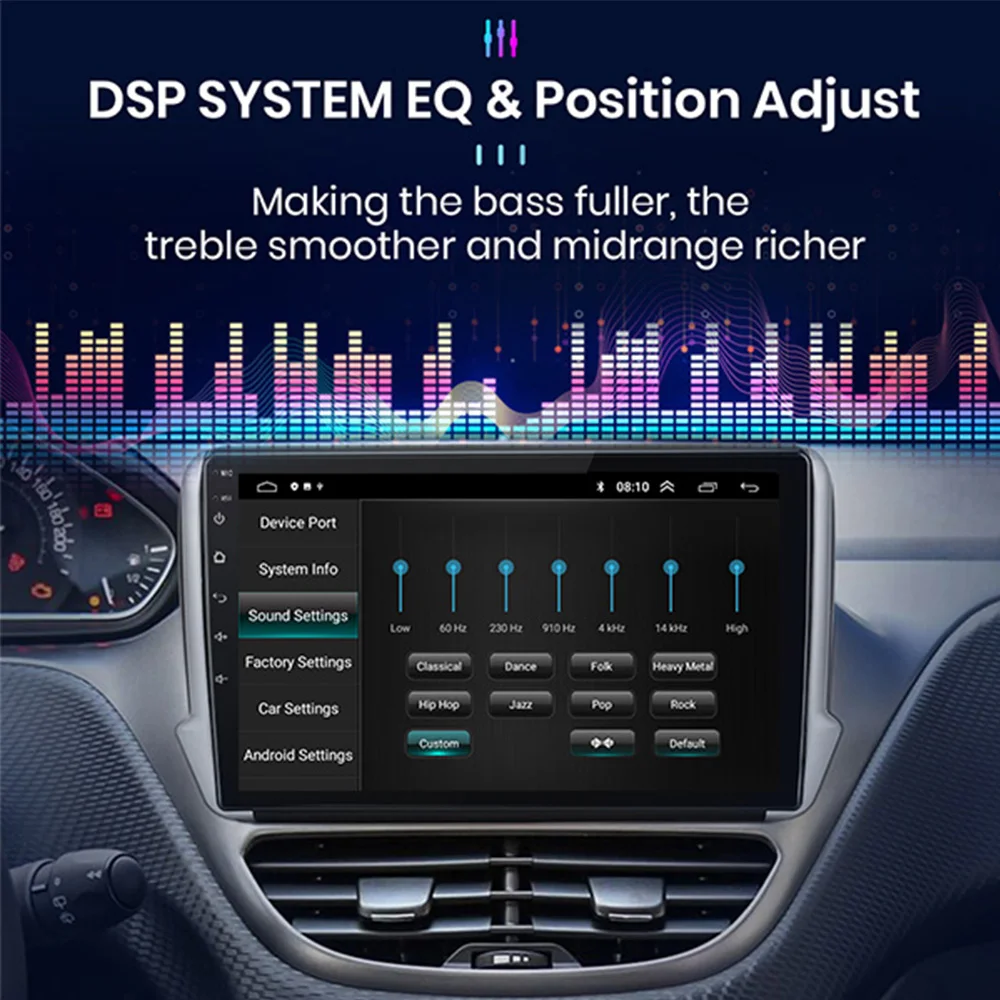 Автомобильная стерео-система на Android 10 для Peugeot 2008 208 серии 2012-2018 мультимедийная