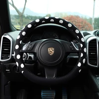car steering wheel cover lovely wave point cotton womens car handle cover anti skid and breathable four seasons general motors