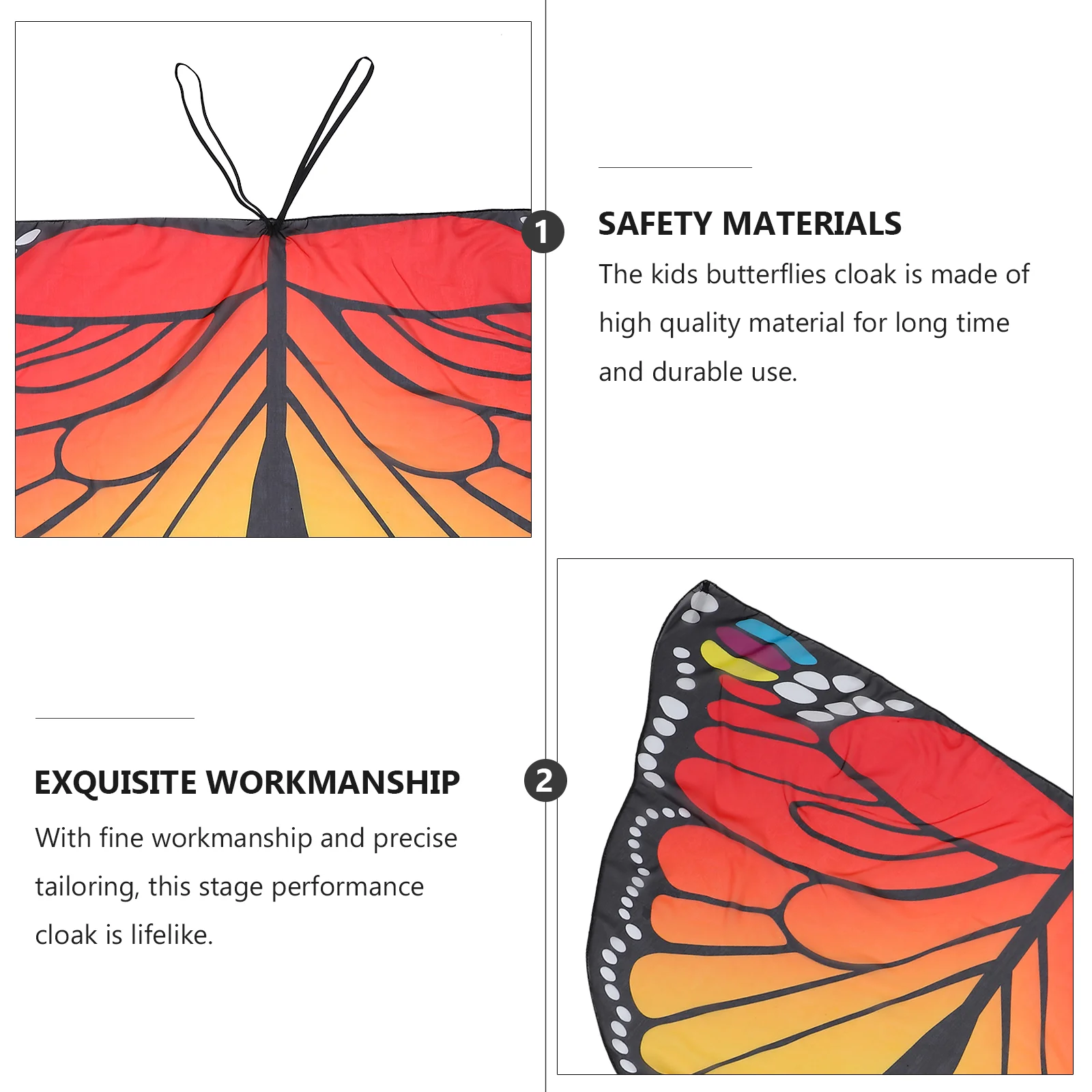 Плащ-бабочка накидка детский забавный костюм для косплея шифоновый феи крылья