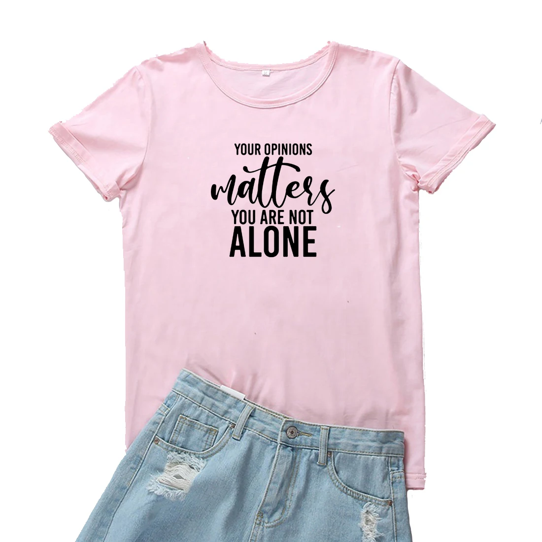 Женская футболка с надписью You Are Not Alone |