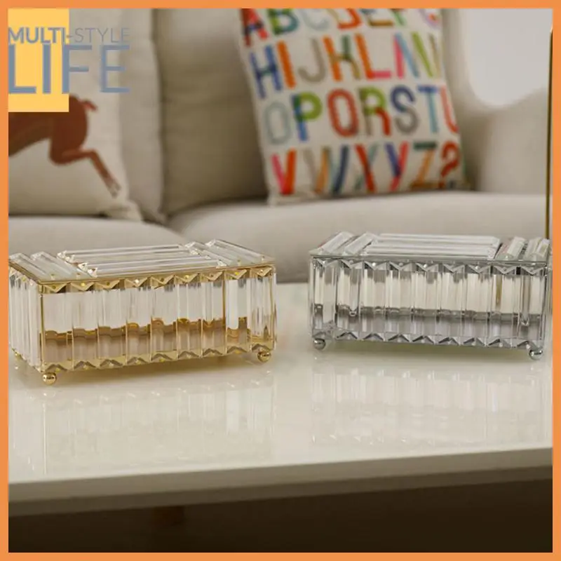 

Home Storage Foam Cartonrectangle Tissue Box For Hotel Office Home Cover Bling Crystal Creative Tissue Box Handmade Tissue Box