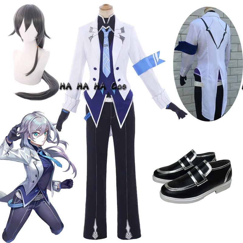 

Парик и обувь для косплея ночного сквира Honkai Impact 3 Version 2,3 Fu Hua New Battlesuit Готическая униформа для женщин и мужчин из аниме