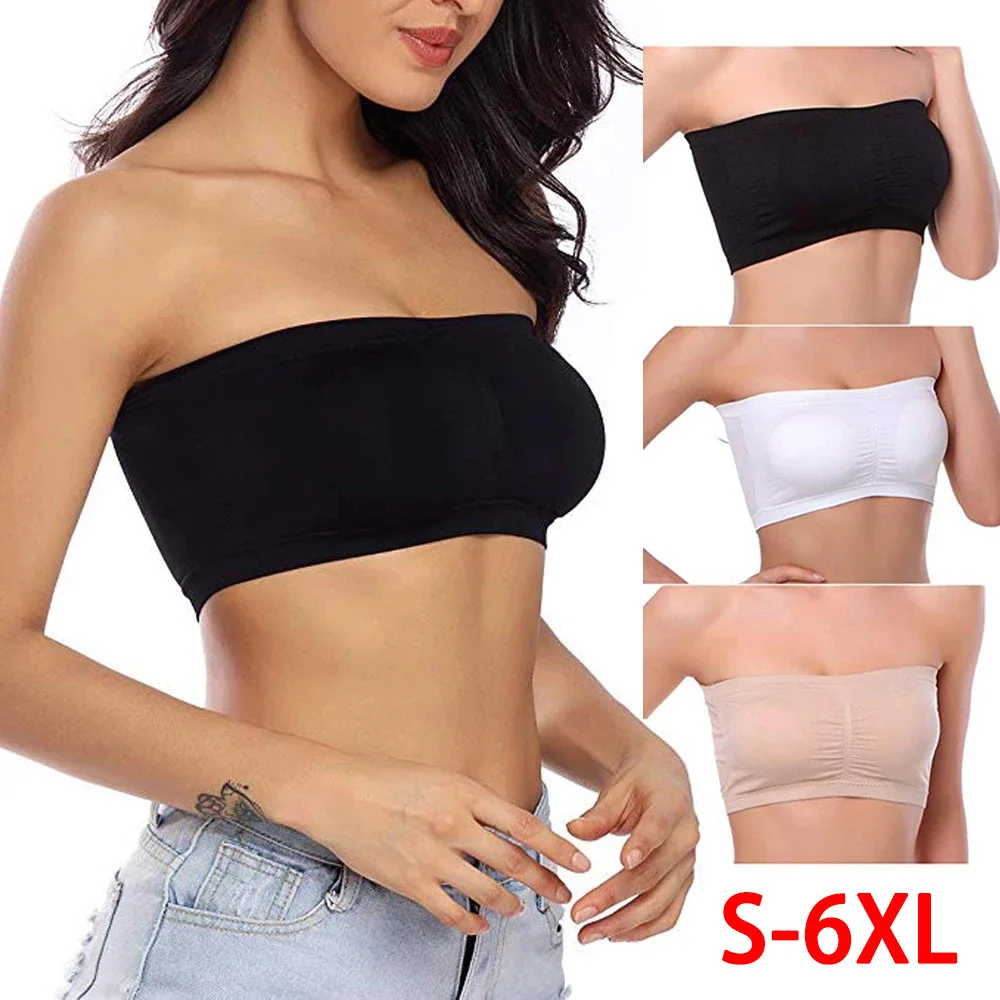 

Plus Size Strapless Bra S-6XL Women Tube Top Sexy Seamless Bralette Bandeau Top Wrap Bra Ladies Bustier Crop Top Invisible Bra