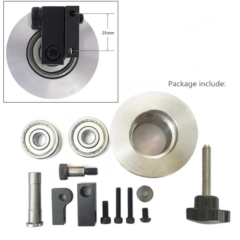 

Adjust Belt Sander Aluminium Wheel Belt Grinding Machine Deflection Wheel Assembly 50mm Double Bearing Abrasive Belt Machine
