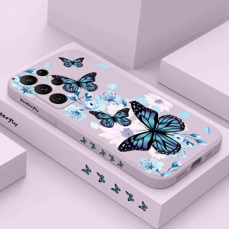 

Aurora Butterfly Phone Case For Samsung Galaxy S23 S22 S21 S20 S10 S10E S9 Ultra Plus FE Note 20 Ultra 10 9 Plus Cover