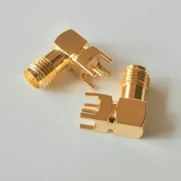 1x pcs rpsma rp sma rp sma female jack center solder pcb clip edge mount 90 degree right angle gold plated brass
