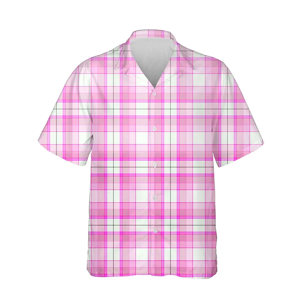 Jumeast New 3D Men's Clothing Fashion Plaid Shirts For Men Casual Mens Hawaiian Shirt Short Sleeve Comfortable Casual Blouses