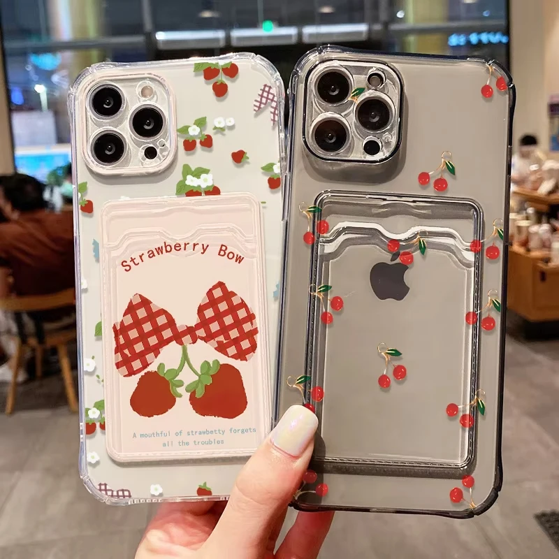 Фото Прозрачный чехол для телефона с цветочным узором для Xiaomi Redmi Note 13 12 11 9 10 Pro 11S 10S funda Redmi 14C 13C 10C 12C, чехол-держатель для сумки-кошелька с картой №4