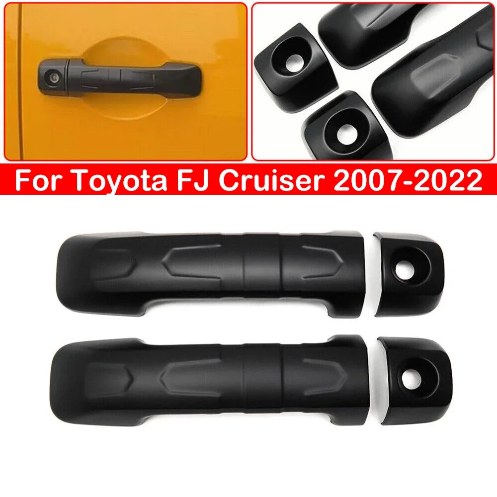 Для Toyota FJ Cruiser 2007-2022 2021, черная внешняя дверная ручка автомобиля, молдинг, накладка, наклейка, рамка, декор, аксессуары