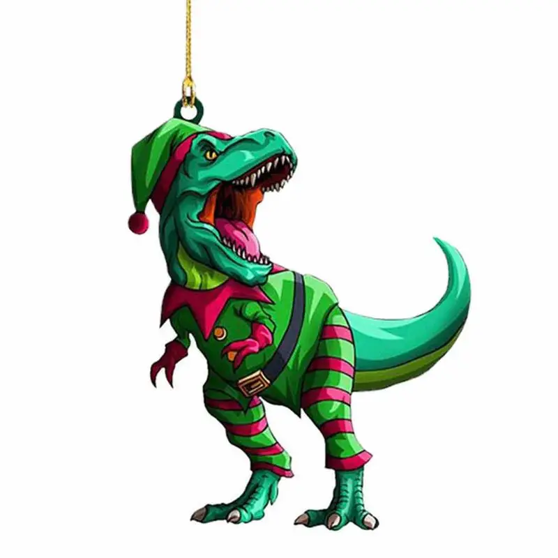

Искусственное Рождественское украшение, плоские акриловые динозавры, подвеска для автомобиля, подвесные принадлежности для рукоделия, сде...