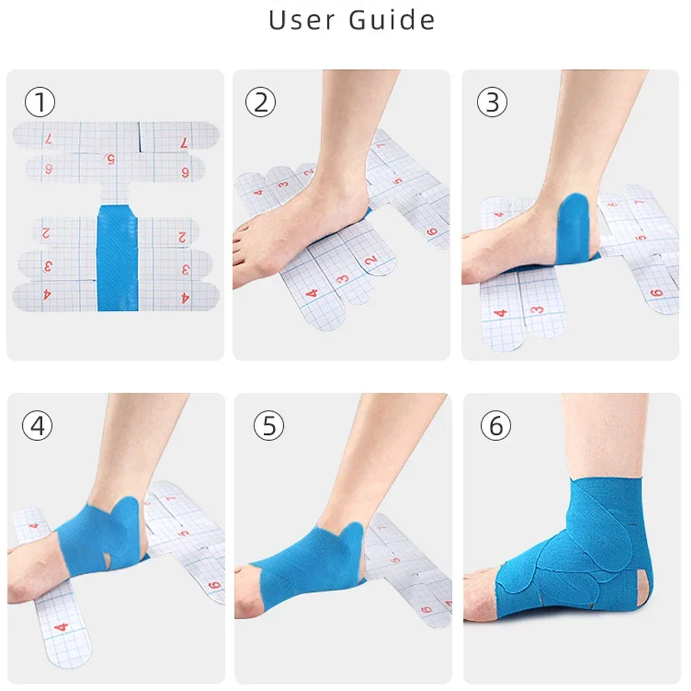1 комплект предварительно вырезанной кинезиологической ленты водонепроницаемой