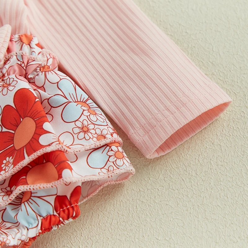 Детский комбинезон с длинными рукавами и оборками бантом