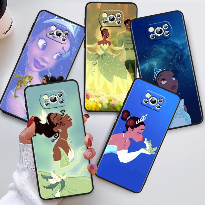 

Disney Tiana Princess For Xiaomi Poco X5 X3 Pro X4 F4 F3 GT M5 M5s M4 M3 C55 C50 C40 5G Black Soft Phone Case