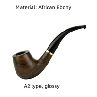 classic curved pipe ebony solid wood pipe 9mm activated carbon filter modern minimalist removable filter cigarette holder