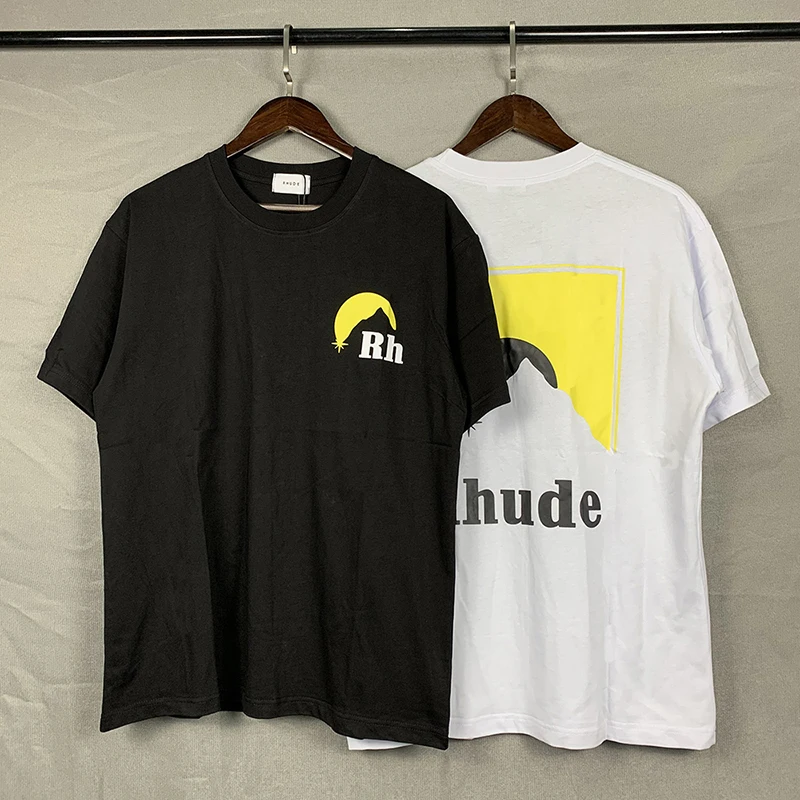 

Oversized High Street 320g Cotton RHUDE T Shirt Men Women 1:1 Eagle Rhude T-shirt Trend Los Angeles Tops Tee