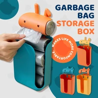 creative garbage bag storage box free perforation wall hanging kitchen bathroom bag storage rack kitchen accessories