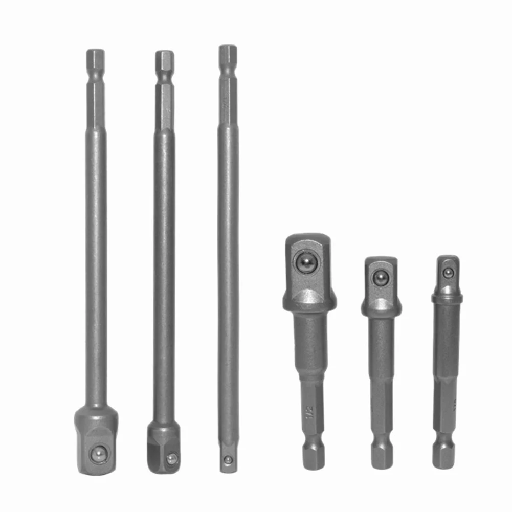 

6pcs Power Drill Socket Drill Adapter Socket Extension Bit Square Head Drill Bits Bar Extension Power Tool