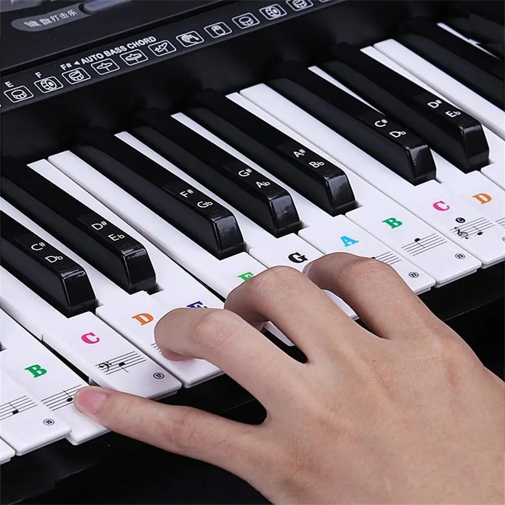 

Transparent Detachable Music Decal Notes Piano Keyboard Stickers Colorful Piano Notes Sticker