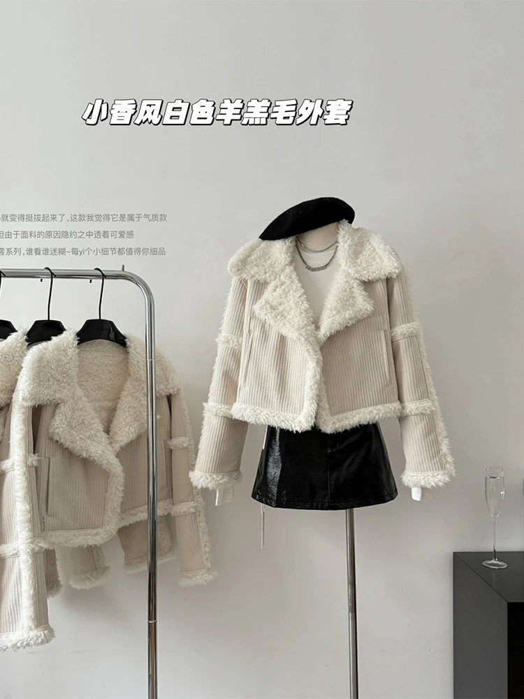 Женская куртка из искусственного меха пальто Y2k 2000-х годов Harajuku уличная одежда 90-х