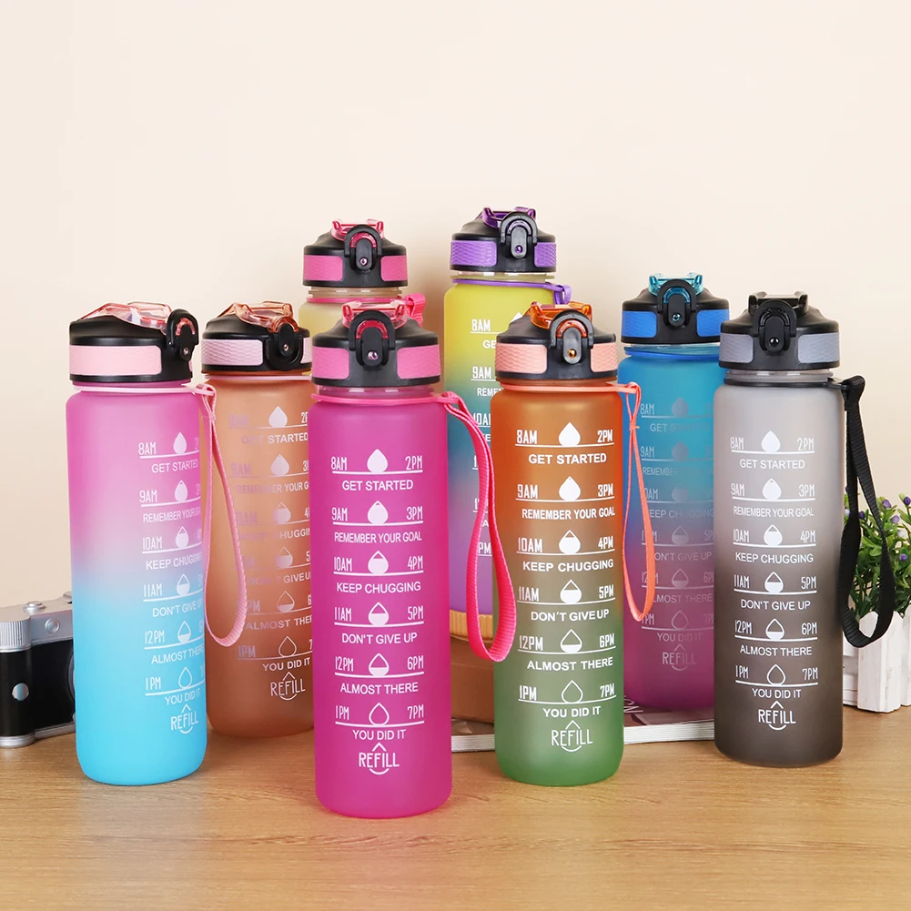 

1 Liter Water Bottle Motivational Sport Water Bottle Leakproof Fitness Jugs Drinking Cups Outdoor Gym Fitness Jugs For Kitchen