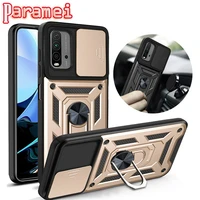 for xiaomi redmi note 9 9pro 5g case stand holder magnetic car ring shockproof armor case for redmi note 9s 9t back cover