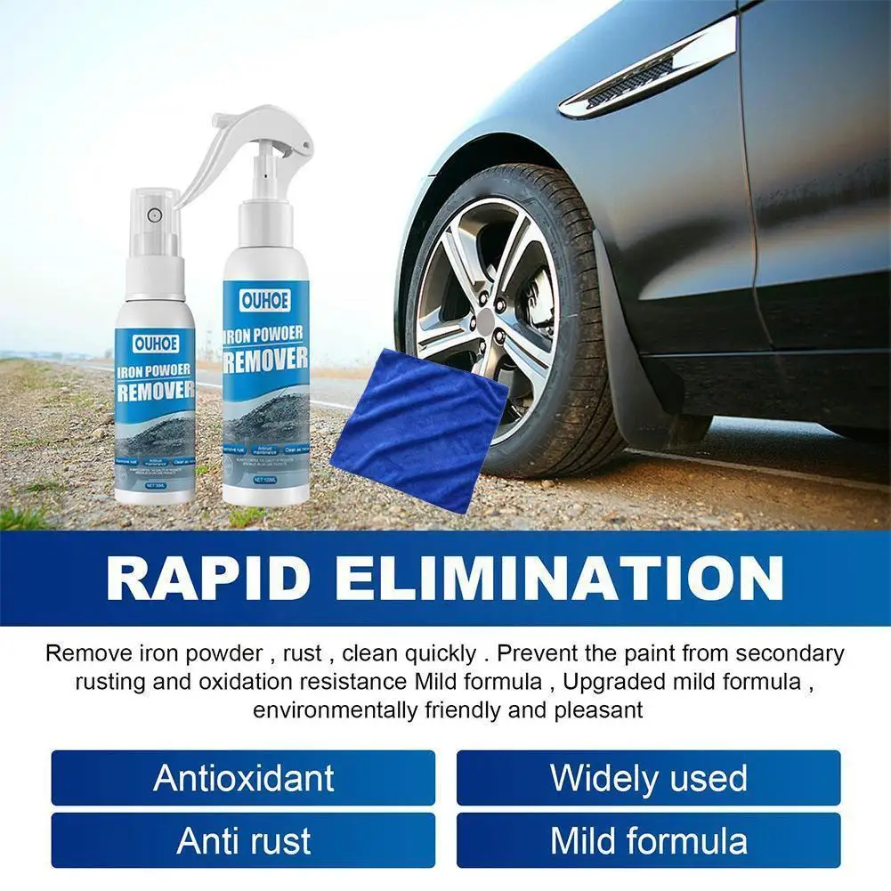 Automobile Iron Powder Derusting Spray Anti Rust Derusting Agent Decontamination Agent With Products Cleaning Towel Derusti A3k1
