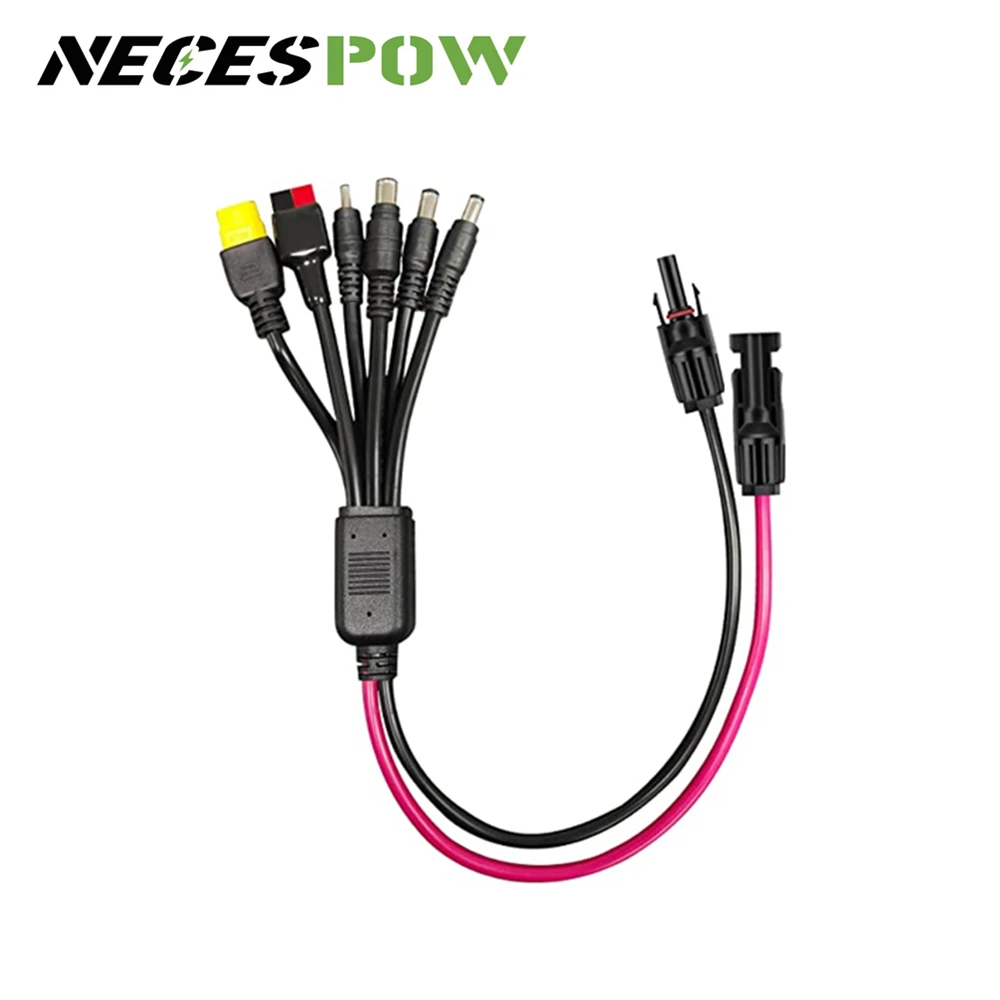 

NECESPOW 6in1 Solar Connector to 6X Connector Adapter Charge Cable for 100W~200W Portable Solar Panel for Portable Power Station