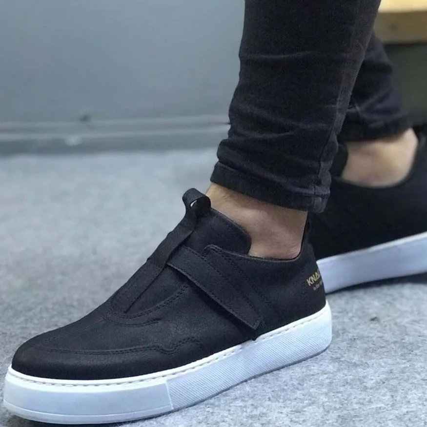 

Knack Male Shoes Daily 333 Black Leather Non-Bağcıksız Seasonal Sports Classic Spring Summer 2021 Fashion Style Orthopedic Casual