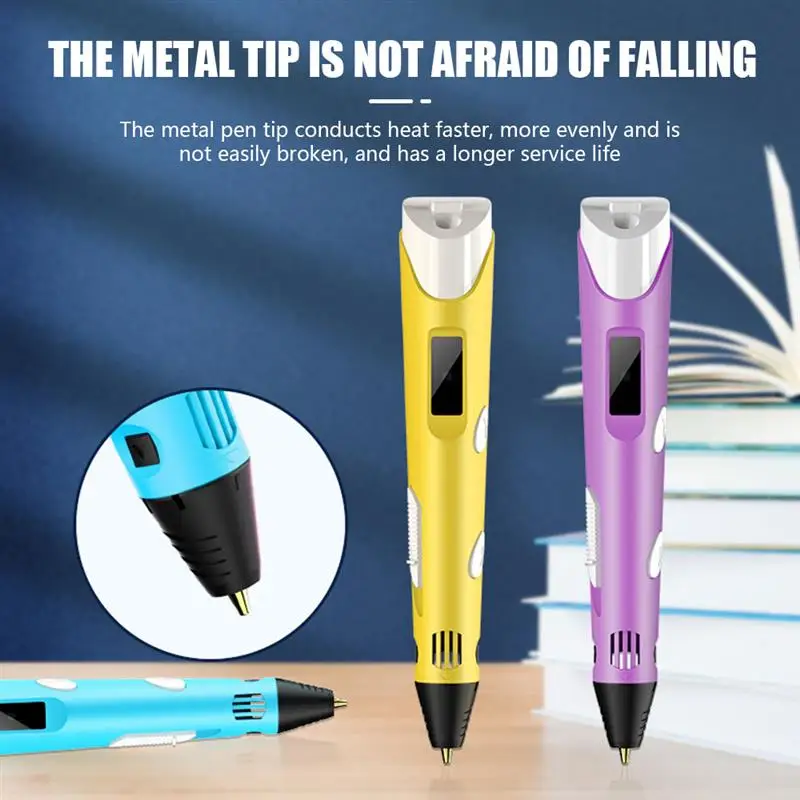 

3D Pen PLA Filament 1.75mm 3D Printing Pen DIY Pens Drawing Pencil with USB Cable Birthday Educational Gift For Kids Yellow
