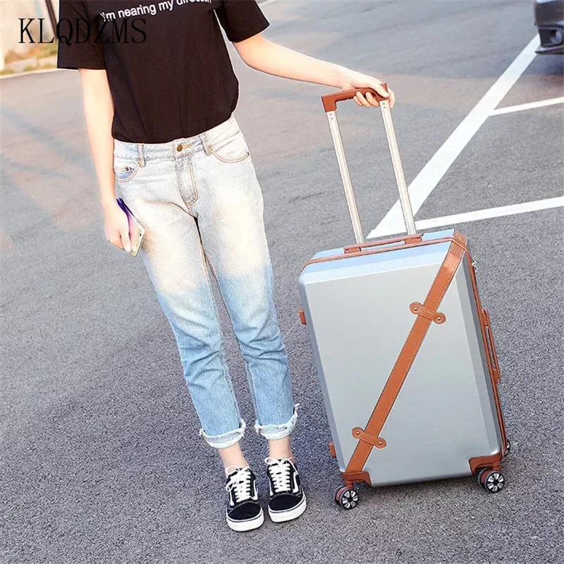 

KLQDZMS ABS+ PC 20/24Inch New Women's Trolley Suitcase Men's Boarding Code Box Silent Universal Wheel Rolling Hand Luggage
