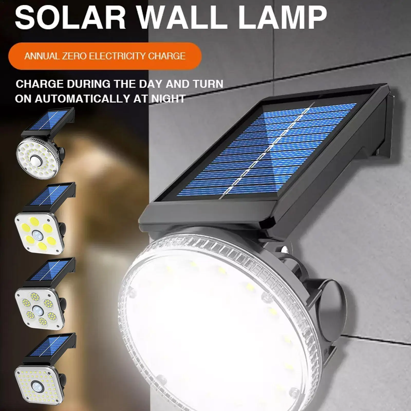 

Настенный светильник на солнечной батарее, с датчиком движения